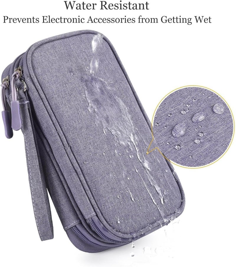 CAOODKDK Electronic Organizer Travel Cable Accessories Bag, Electronic Organizer Case, Electronic Accessories Organizer Bag for Power Bank, Charging Cords, Chargers, Mouse, USB Cable, Earphones (Purple) - Image 5